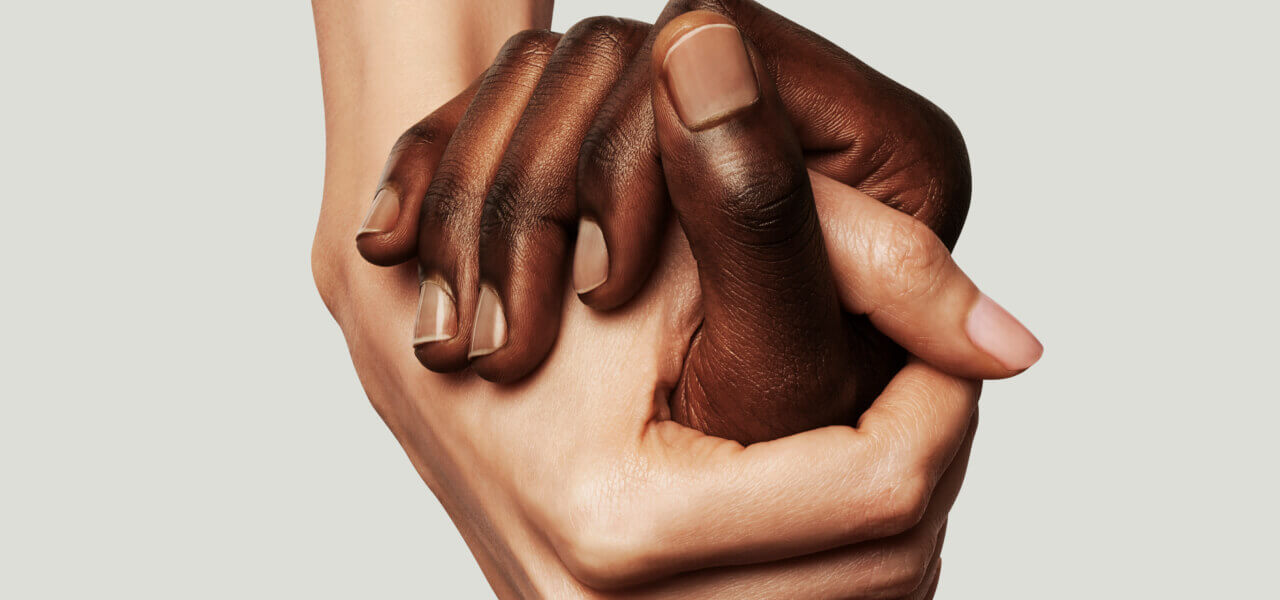 Black and white hand