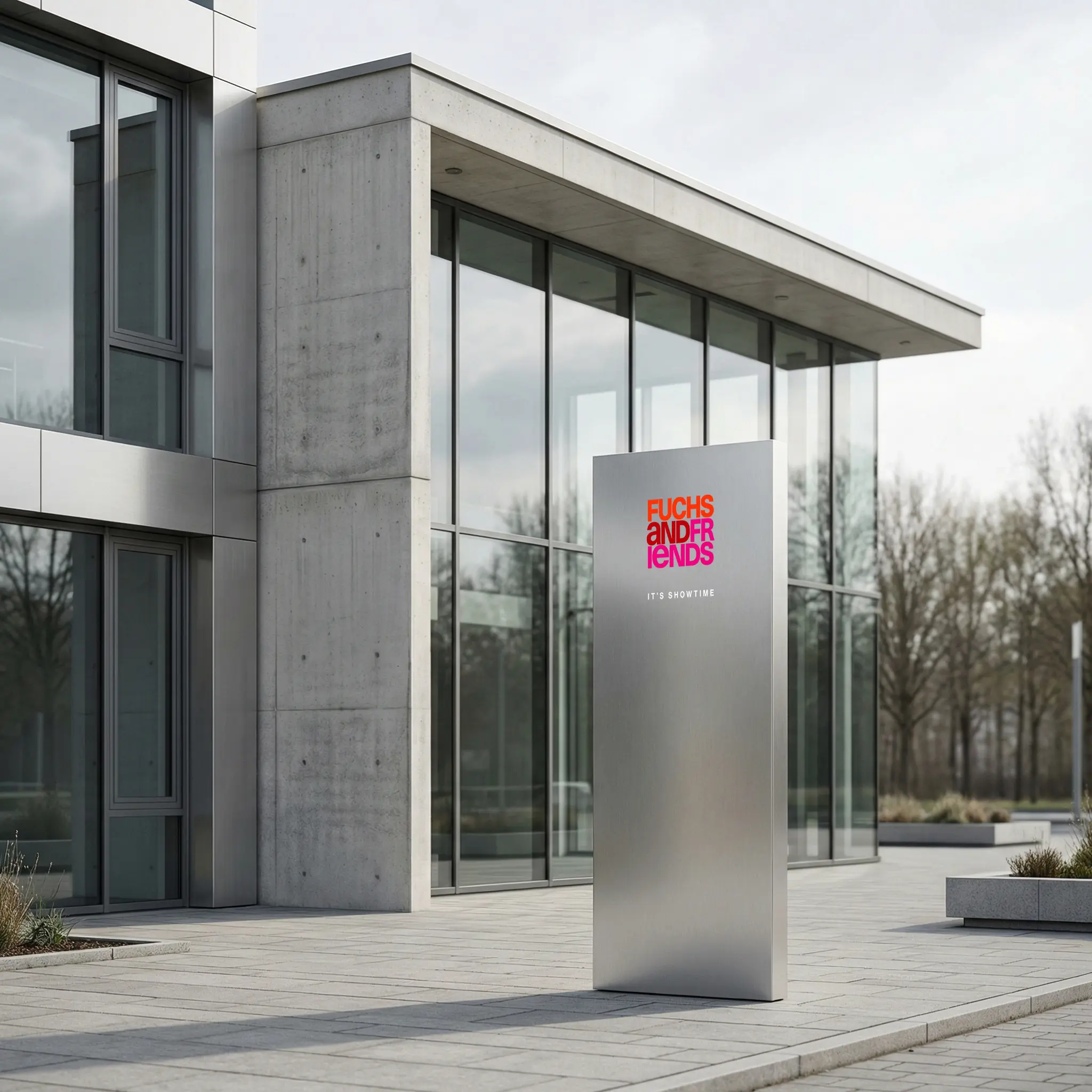 Metallstehle mit Logo